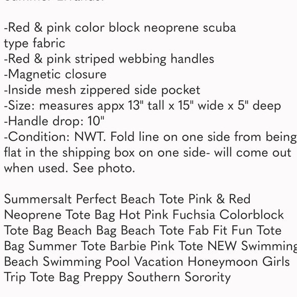 Summersalt Neoprene Tote NWT - Picture 9 of 9
